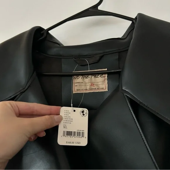 Free People We The Free Alexis Vegan Leather Jacket NWT Size XL - Picture 3 of 6
